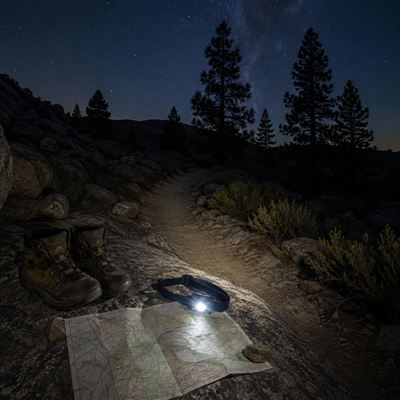 Pine trail at dusk